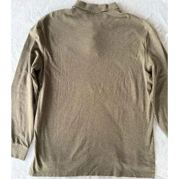 Polo Ralph Lauren Men’s L Polo Shirt Long Sleeves Olive Green Pima Soft Touch - Picture 6 of 7